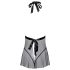 Kyssbar spets-babydoll med halsband (svart)