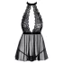 Kissable - babydoll med halterneck - spets - svart - L/XL