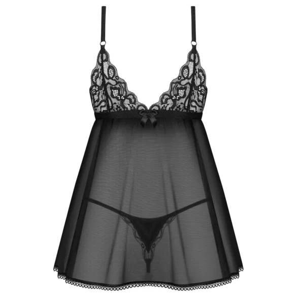 Obsessive - babydollset med spets - svart