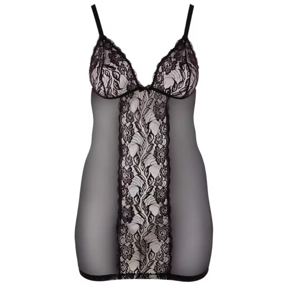 Cottelli Plus Size - transparent spetsnattlinne - svart