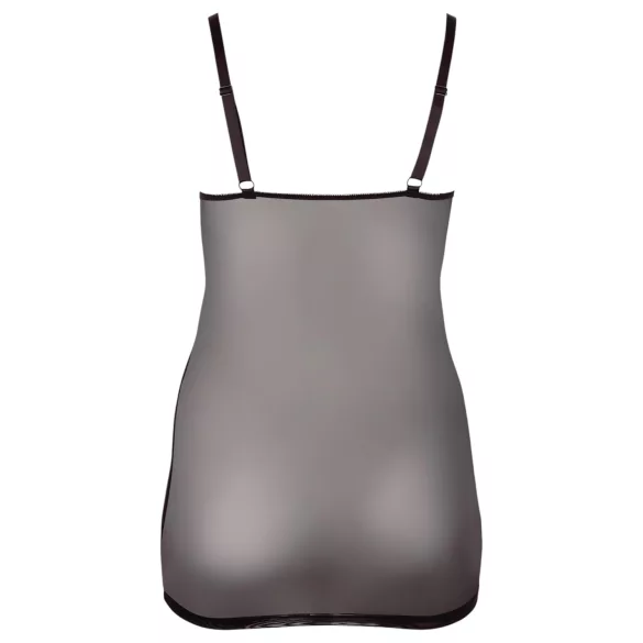 Cottelli Plus Size - transparent spetsnattlinne - svart - 2XL
