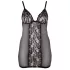 Cottelli Plus Size - transparent spetsnattlinne - svart - 4XL