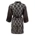 Cottelli - kort morgonrock dam - satin spets svart - L/XL