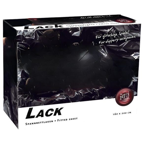 Lakan i lack - med resår - 160x200 cm (svart)
