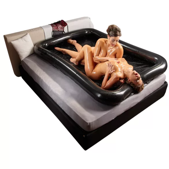 Uppblåsbar sexpool - svart PVC - 140x200cm