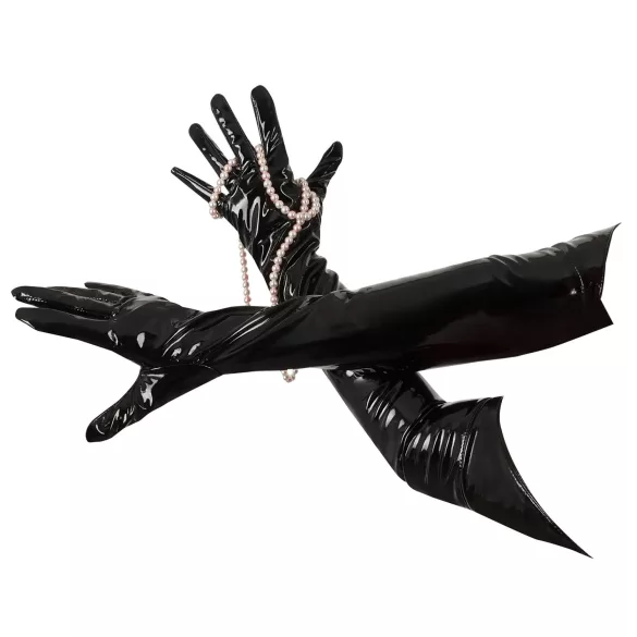 Black Level - lång lackhandske - svart