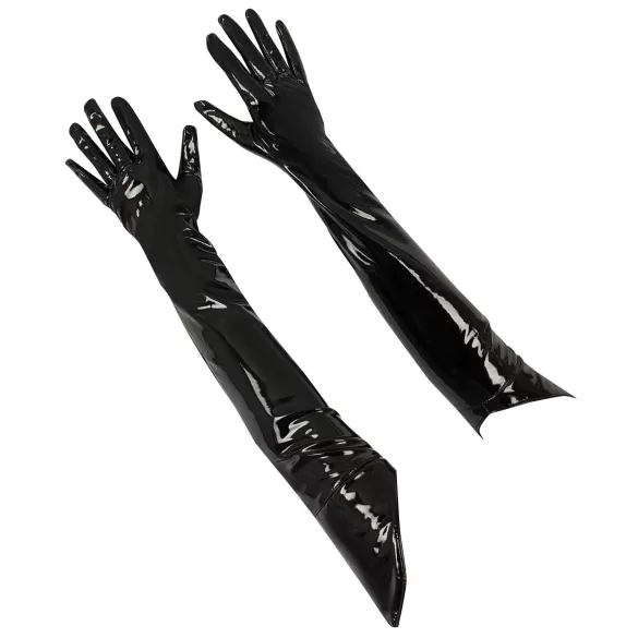Black Level - lång lackhandske - svart - M