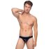 Black Level - Klassisk manlig stringtrosa i lack (svart) - M