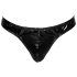 Black Level - Klassisk manlig stringtrosa i lack (svart) - M