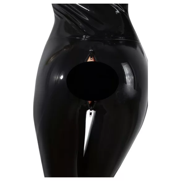 Latex långärmad damoverall (svart) - M