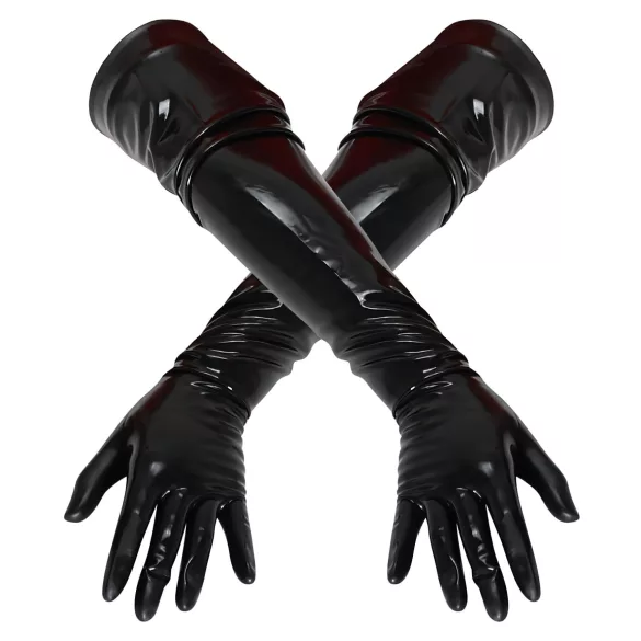 Latex - långa unisexhandskar - svart - XL