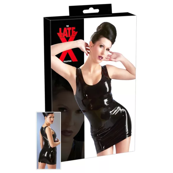Latex ärmlös miniklänning (svart)