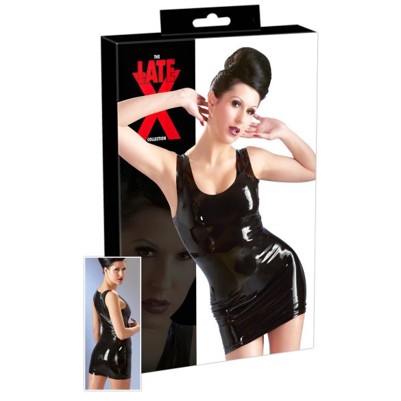 LATEX - ärmlös miniklänning (svart) - L