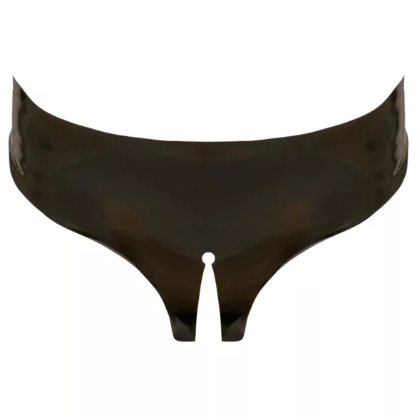Latex svart helt öppen trosa för damer (S-L)