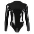 Latex - långärmad dam-body (svart)