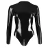 Latex långärmad bodysuit för damer (svart) - M
