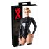 Latex - långärmad dam-body (svart) - 2XL