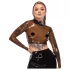 Latexgenomskinlig topp (genomskinlig svart)