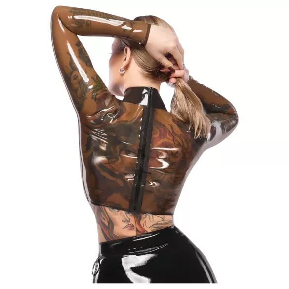Latexgenomskinlig topp (genomskinlig svart)