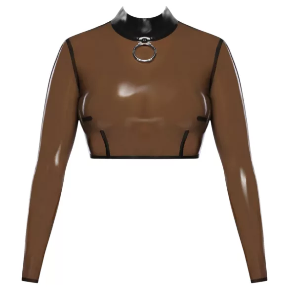 Latexgenomskinlig topp (genomskinlig svart)
