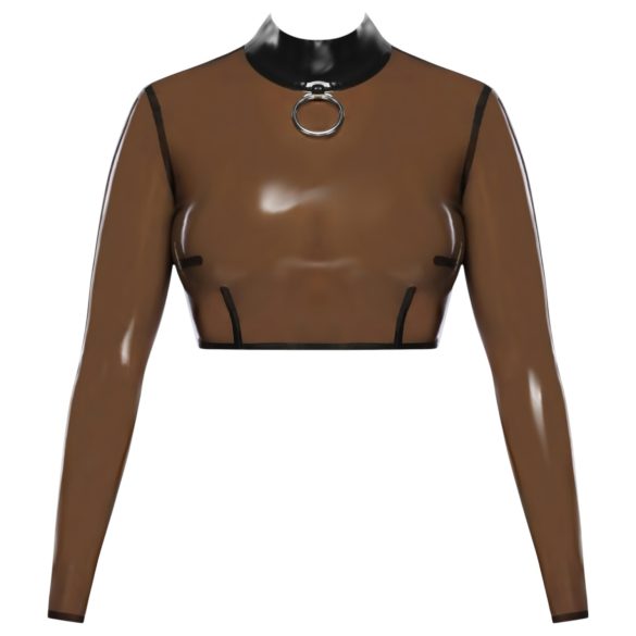 Latex - genomskinlig topp - svart latex - M