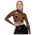 Latex - genomskinlig topp - svart latex - L