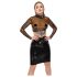 Latex - genomskinlig topp - svart latex - L
