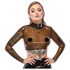 Latex - genomskinlig topp - svart latex - L