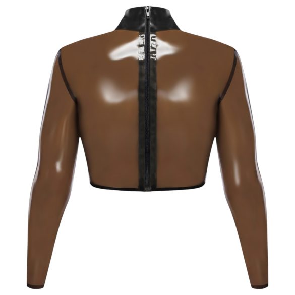 Latex - genomskinlig topp - svart latex - L