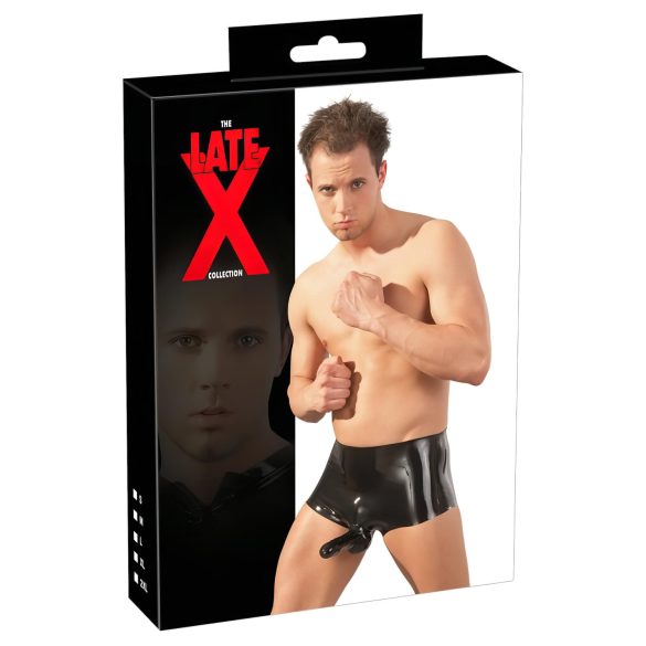 LATEX - boxerkalsonger med penisfodral - svart - L/XL