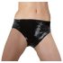 LATEX - kvinnotrosa med inbyggd dildo (svart) - L