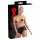 LATEX - damtrosa med inbyggt kondom (svart) - XL