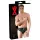 Latex herrkalsong med inbyggd penis och analdildo (svart) - L