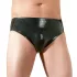 Latex herrkalsong med inbyggd penis och analdildo (svart) - XL