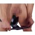 LATEX - herrboxer med koniskt analplug (svart) - XL