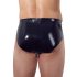 LATEX - herrboxer med koniskt analplug (svart) - XL