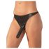 LATEX - yttre trosor med dildo - svart (S-L)