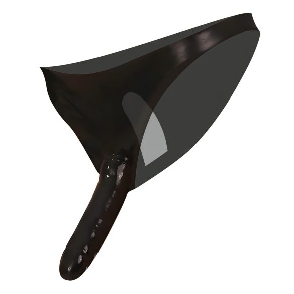 Latex - Ytter- och innerdildo - Svart (S-L)