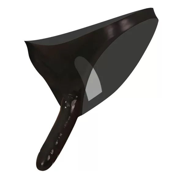 Latex-trosa med yttre och inre dildo (svart, S-L)