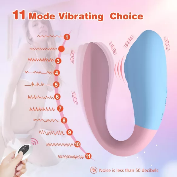 Mrow 03 - parvibrator med uppladdningsbart batteri - vattentät - blå/rosa