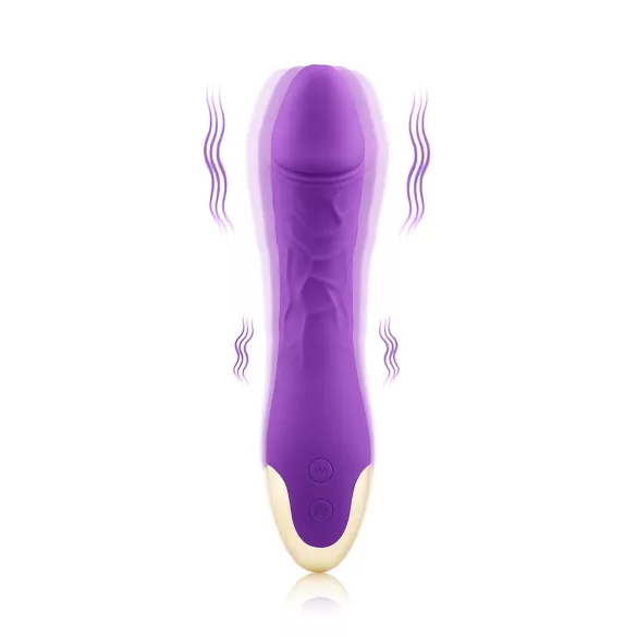 Mrow Real Lover - vibrator uppladdningsbar vattentät realistisk silikon lila