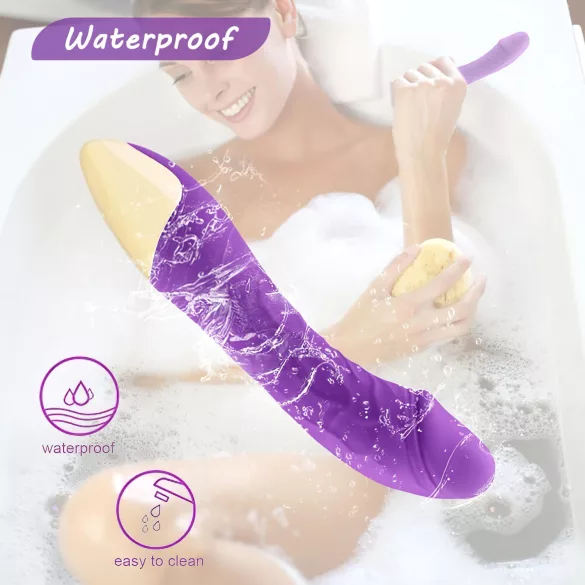 Mrow Real Lover - vibrator uppladdningsbar vattentät realistisk silikon lila