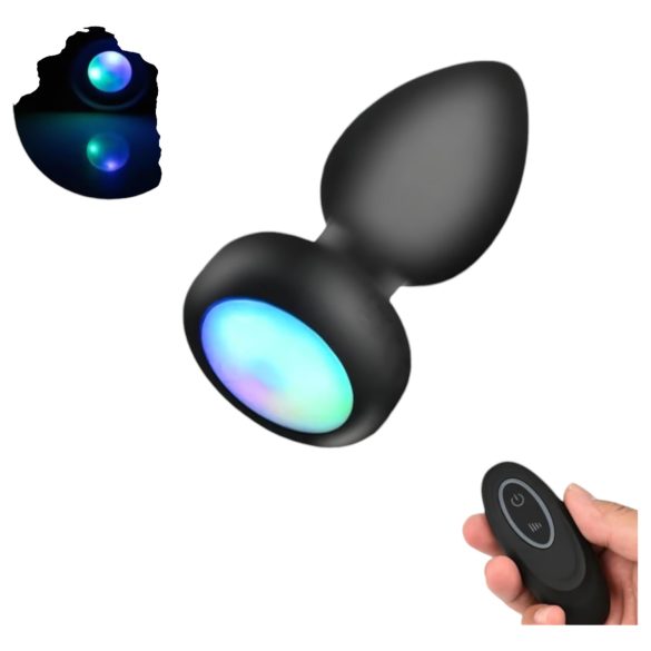 Mrow - lysande analvibrator med radio (svart)