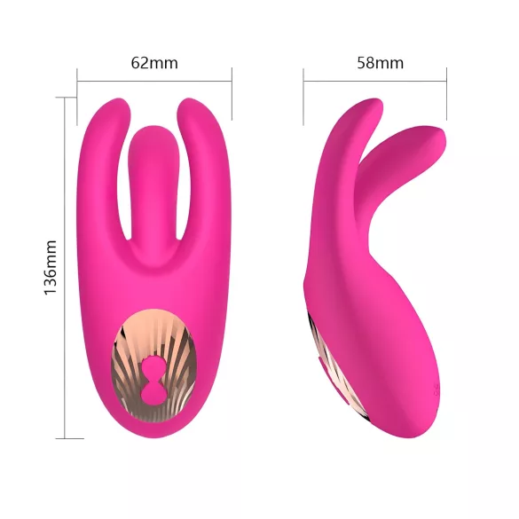 Mrow - vibrator klitorisstimulator med 3 armar uppladdningsbar silikon rosa