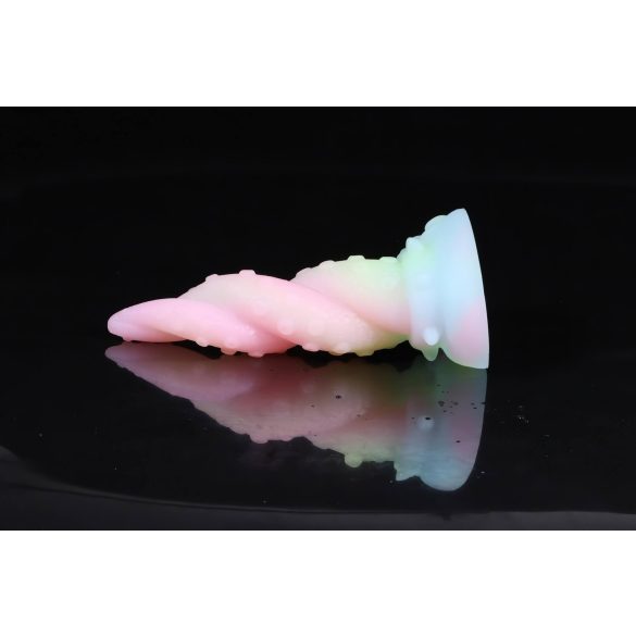 OgazR Kraken - dildo med twistad tentakel - 18 cm - regnbågsfärgad