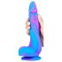 Inkipus - silikon­dildo med bollar - 18cm (blå-rosa)