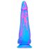 Inkipus - silikon­dildo med bollar - 18cm (blå-rosa)