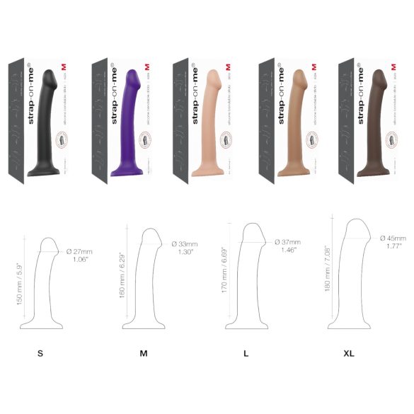 Strap-on-me - dubbeldildo - dubbel lager - svart