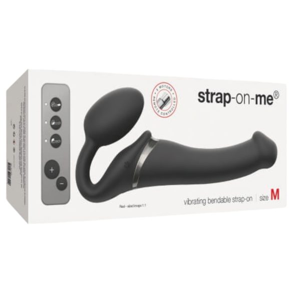 Strap-on-me M - påspänd vibrator - medium (svart)