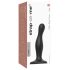 Strap-on-me Curvy S - vågformad sugkopp dildo (svart)